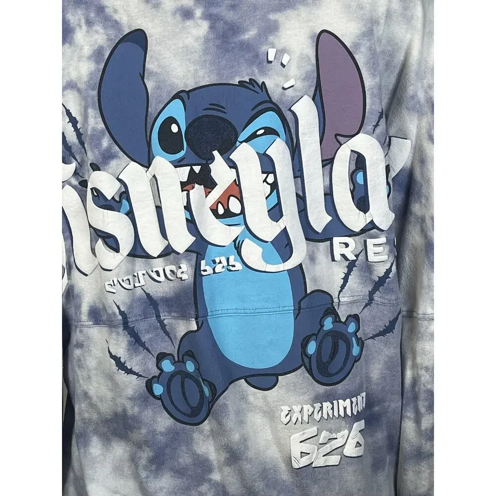 Disney Spirit Jersey Shirt Womens Large Blue Tie‎ Dye Stitch Disneyland 626